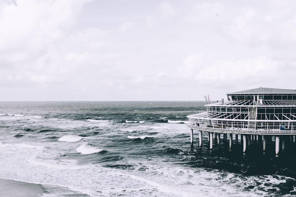 Scheveningen boulevard met uitzicht op het Kurhaus en de pier