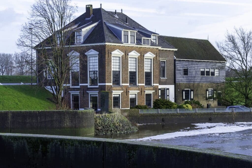 Village centre of Prinsenbeek near Breda with characteristic architecture